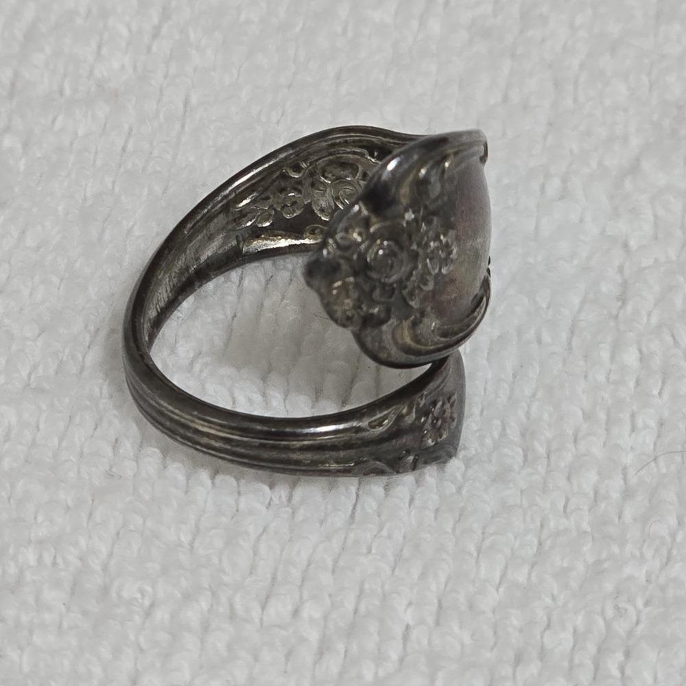 Vintage 1970s Wm A Rogers Oneida Spoon Ring Silverplate Size 6 Rose - Picture 6 of 15